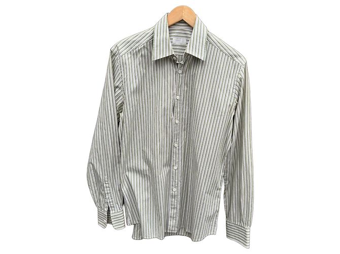 Prada Camisa de algodón a rayas Blanco Verde
