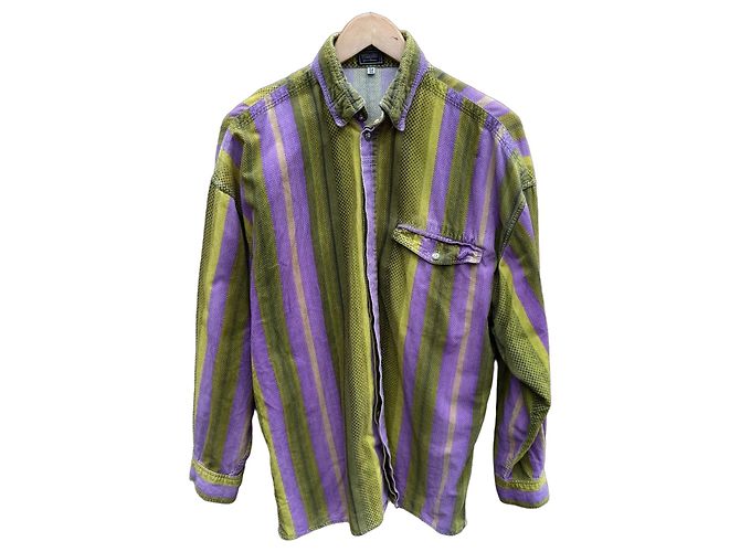 Camicia a righe Gianni Versace Verde Porpora
