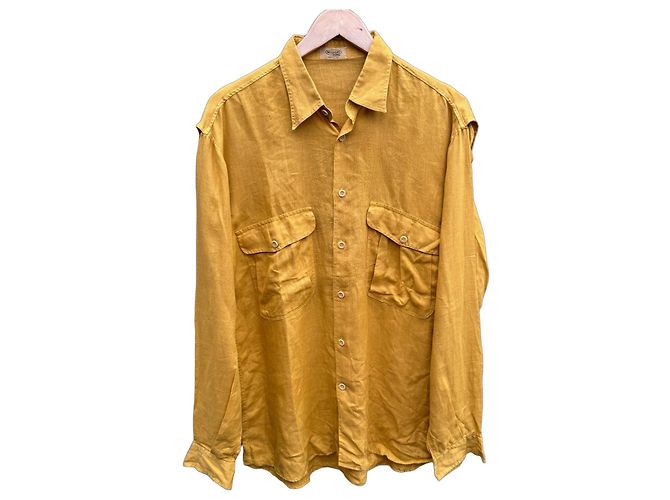 Missoni Uomo Camicia in lino gialla Giallo