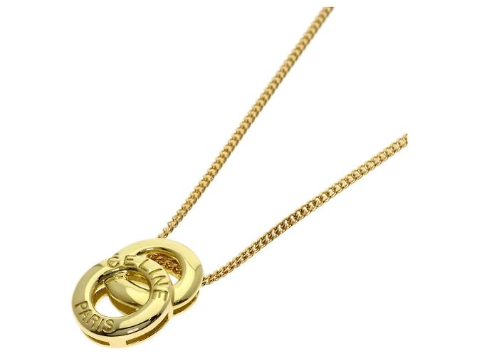 Céline Collar Double Circle Celine en oro amarillo de 18K