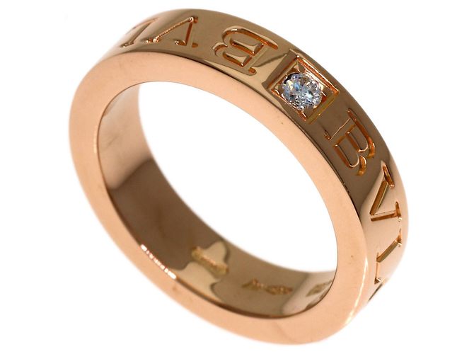 Bulgari Anel Bvlgari Double Logo com Diamantes