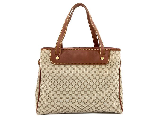 Céline Celine Handtasche aus Macadam-Muster Canvas Braun