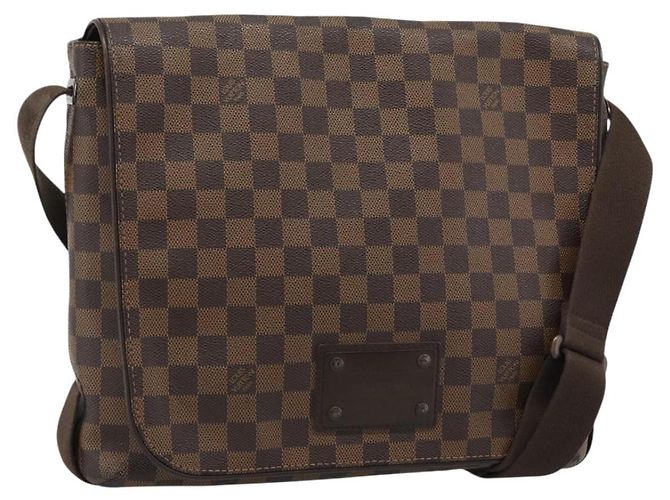 LOUIS VUITTON Borsa a spalla Damier Ebene Brooklyn MM N51211 LV Auth ka4886