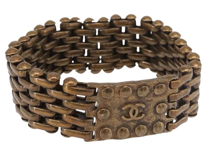 Pulseira CHANEL Metal Tom Dourado CC Auth BA13634M