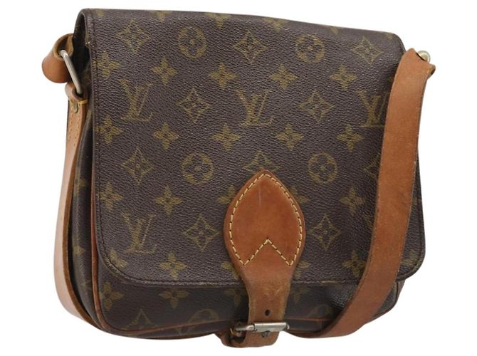 LOUIS VUITTON Bolsa de Ombro Monogram Cartouchiere MM M51253 LV Auth BA13507