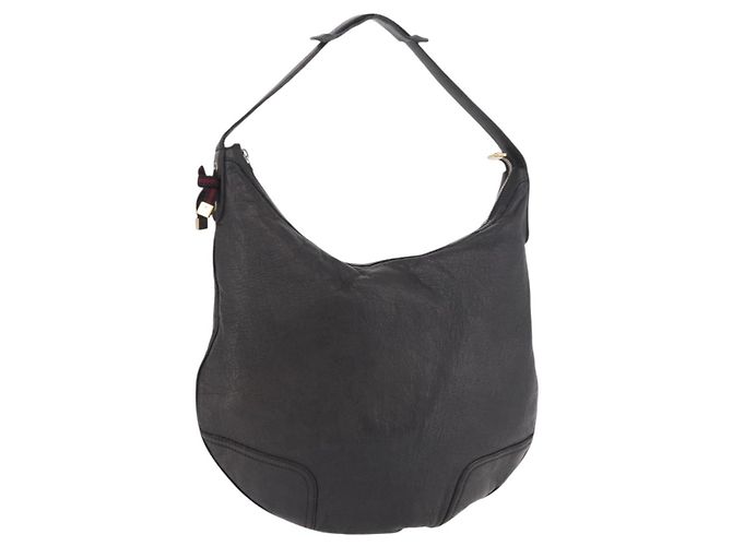Borsa a Spalla GUCCI in Pelle Nera e Oro 162882 Auth 189322A Nero D'oro