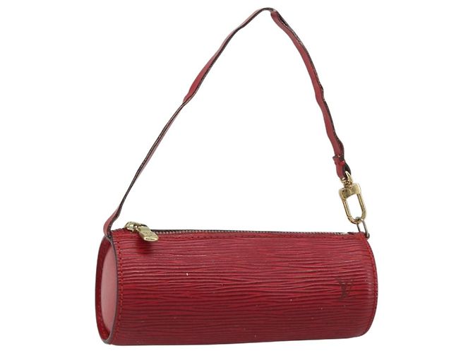 LOUIS VUITTON Epi Soufflot Pouch Accessory Pouch Red LV Auth 187407