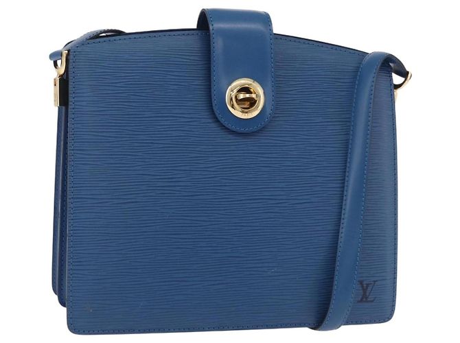 Borsa a Spalla LOUIS VUITTON Epi Capuchin Blu M52345 LV Auth 188508