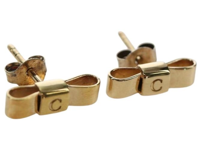 Chloé Chloe Pierce Metall Gold Auth SW2371 Golden