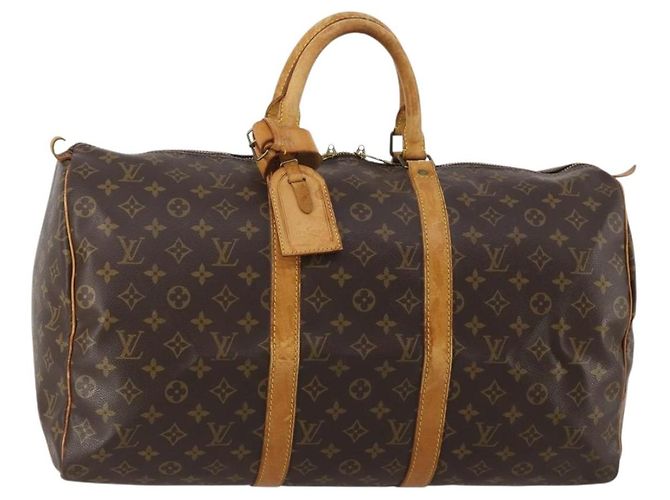 LOUIS VUITTON Monogram Keepall 50 Boston Bag M41426 LV Auth 186453 Monogramme