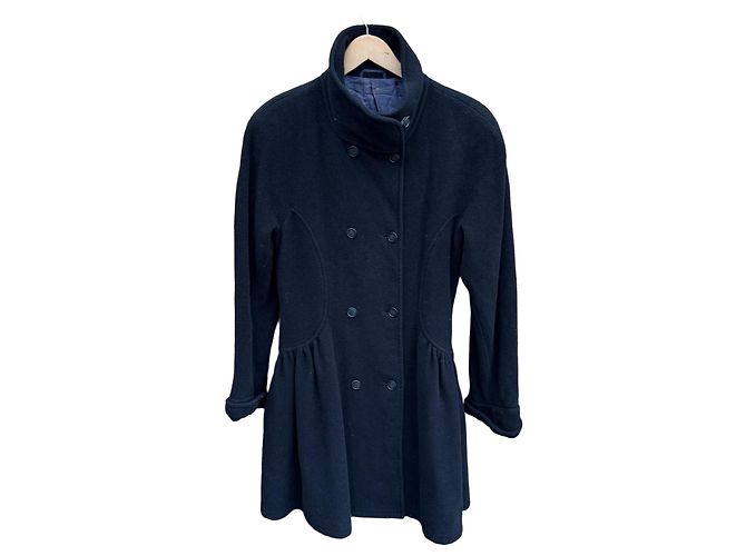 Max Mara Casaco de lã preto com peplum