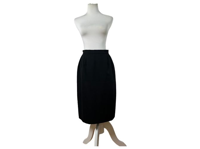 Chloé Saia vintage Chloe em mistura de lã preta L Preto