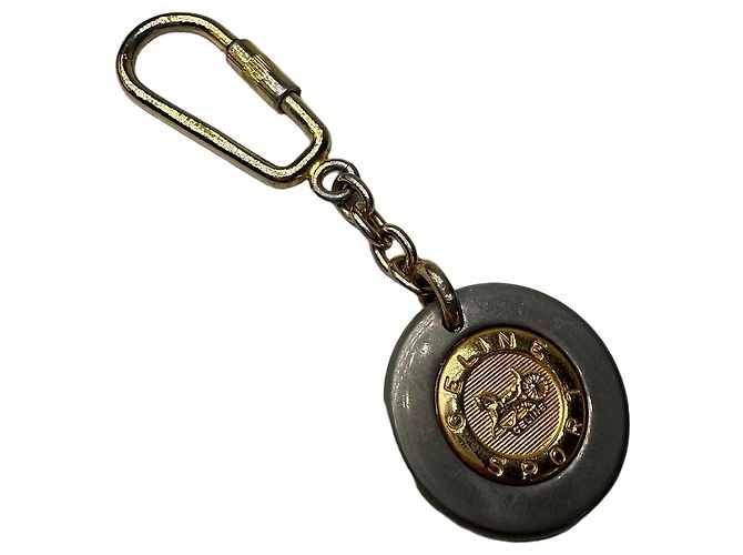 Céline Vintage Celine Metal Keychain Gold Silver Silvery