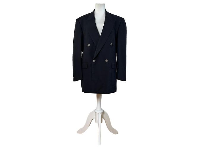 Vintage Dior Men's Wool Blend Blazer Navy XL Navy blue