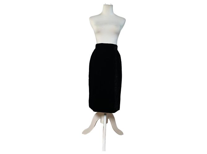Gonna di velluto vintage Dior Nera c. anni 2000 M Nero