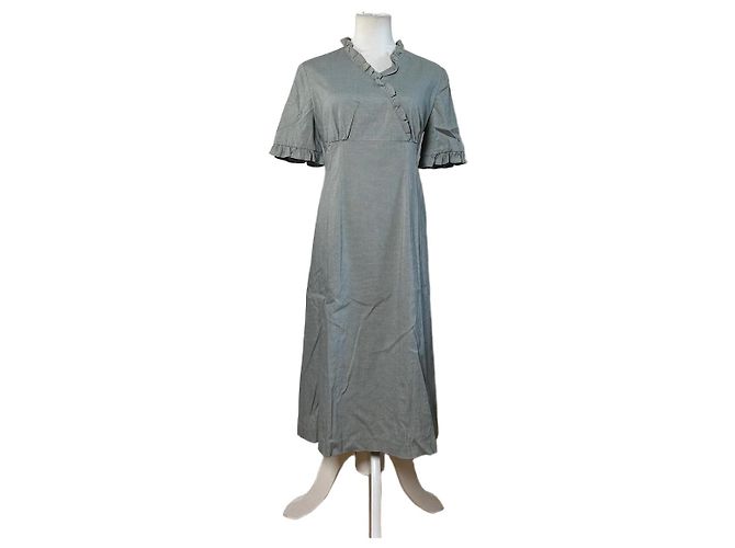 Vintage Balenciaga Baumwoll-Stretch-Kleid Hellblau M