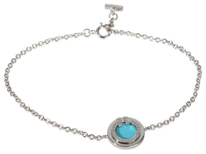 Pulseira Tiffany T Circle em ouro branco, turquesa e diamantes da Tiffany & Co.