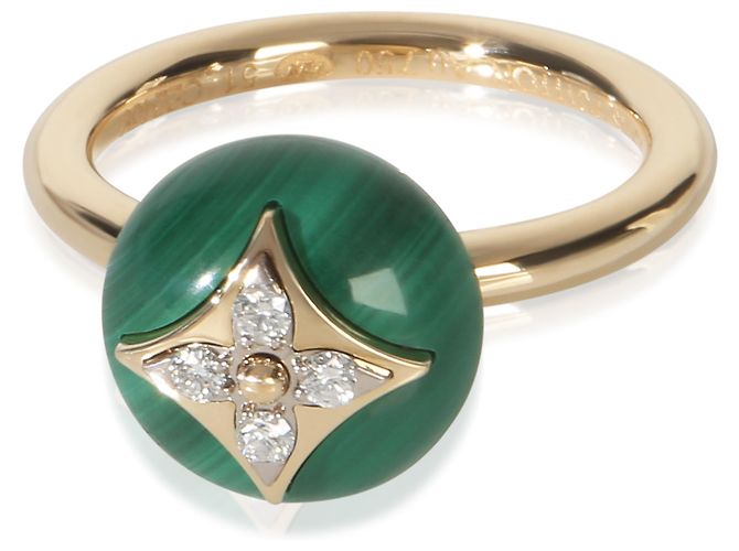 Anello B Blossom in oro giallo, malachite e diamante Louis Vuitton