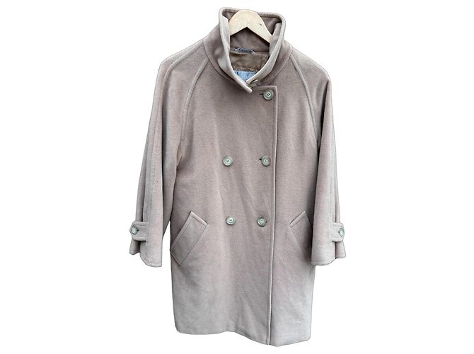 Max Mara Kappa Double-Breasted Wool Coat - Rosa Beige