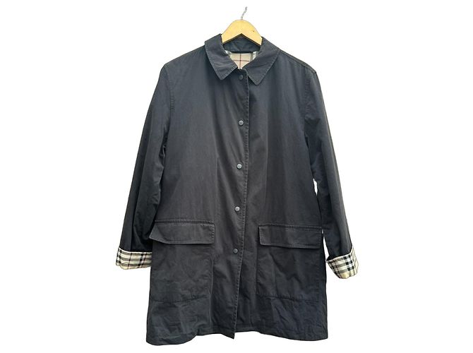 Burberry Nova Check Lining Trench Coat Dark grey