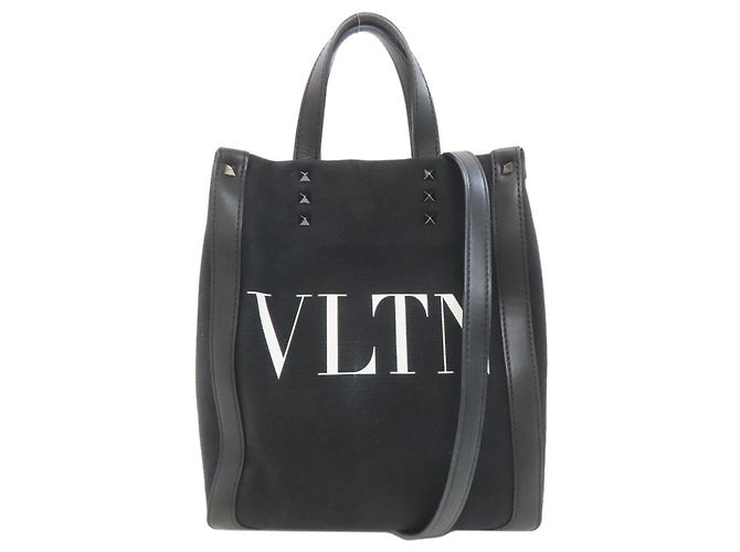 Borsa 2-Way con borchie Valentino Nero