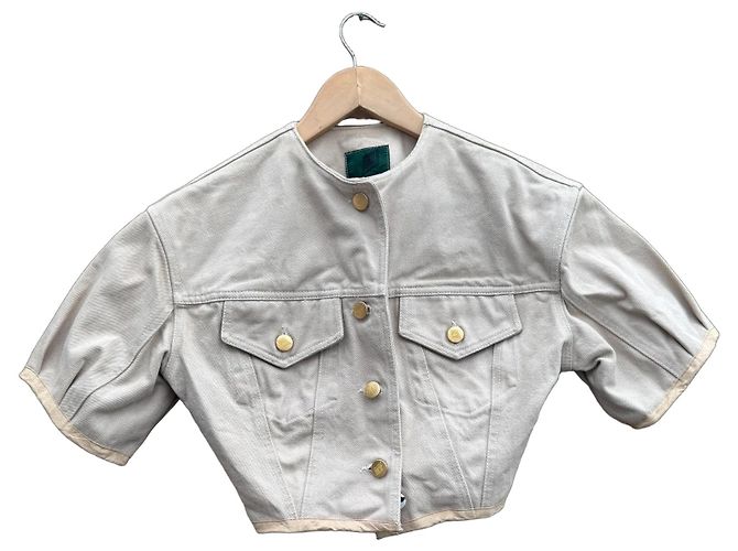 Jean Paul Gaultier Chaqueta corta Junior Gaultier de algodón beige