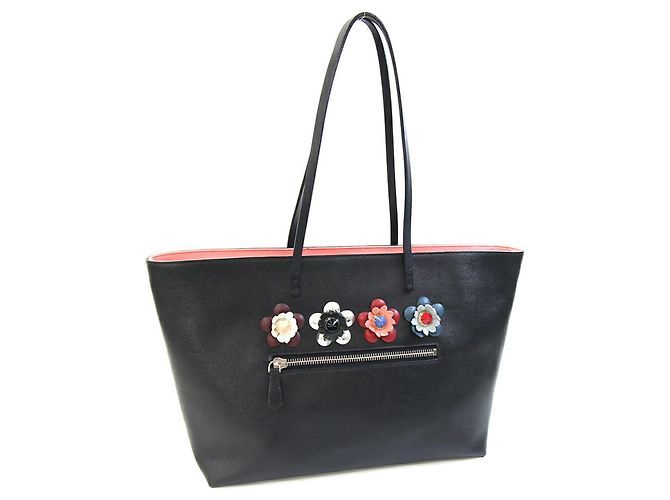 Sac cabas Fendi Roll Medium Noir Rose