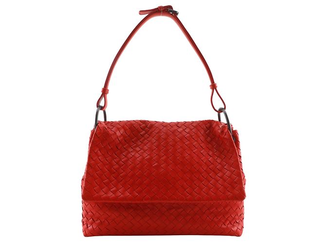 Bottega Veneta Intrecciato Hombro Cuero Roja