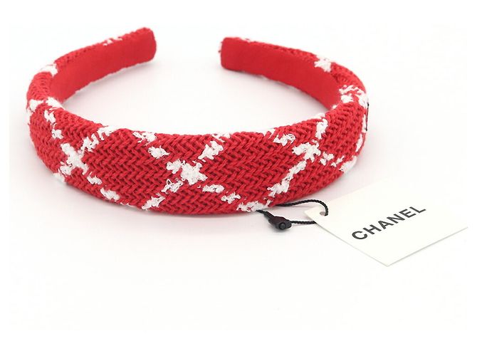 Diadema Chanel Matelassé de algodón rojo Roja