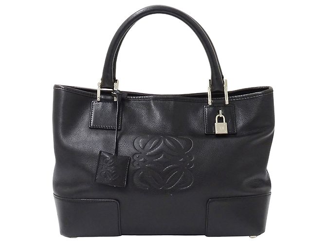 Bolsa de mão em couro preto Loewe