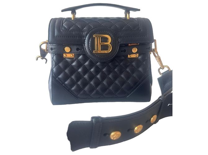 Bolsa de mão B-Buzz 23 em couro matelassê Balmain Preto