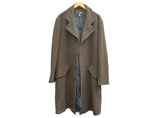 Armani Jeans Men's Wool Blend Overcoat