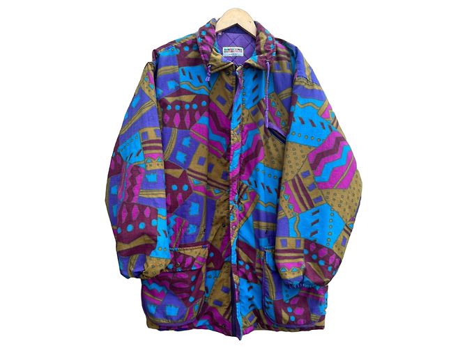 Missoni Steppjacke mit geometrischem Multicolour-Print Braun Pink Blau Golden Lila