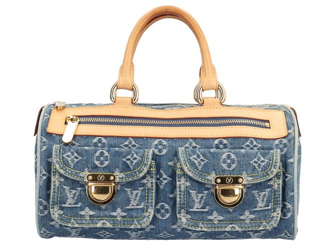 Borsa Louis Vuitton Neo Speedy Monogram Denim Blu