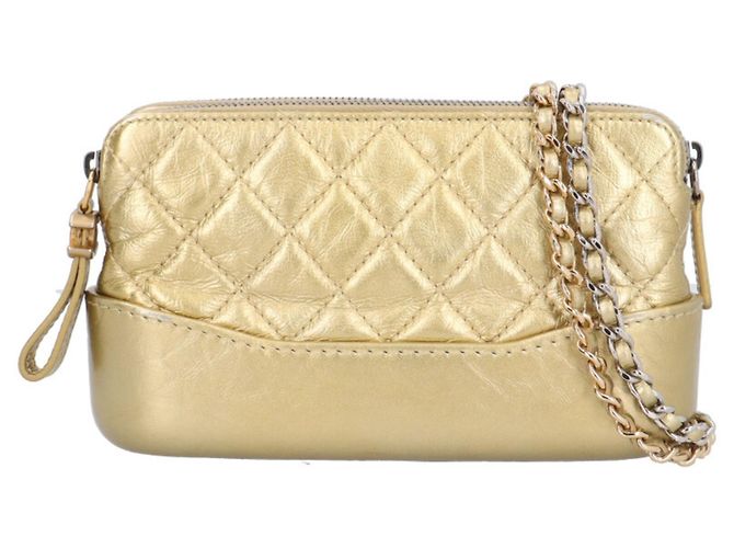 Chanel Gabrielle de Chain/Shoulder Wallet Golden