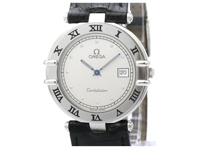 OMEGA Constellation Date Aço Quartzo Relógio Masculino 196.0360