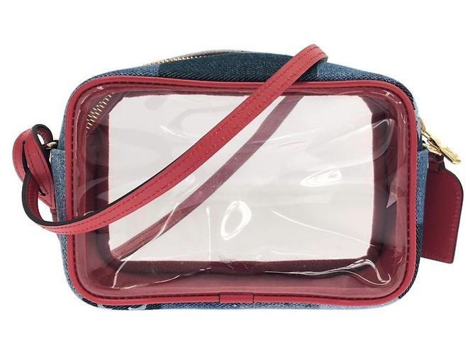 Pochette de plage Louis Vuitton Denim Monogram Rouge Bleu