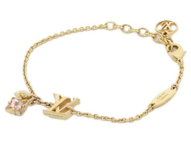 Pulseira Charm Lulugram Louis Vuitton Marrom Dourado