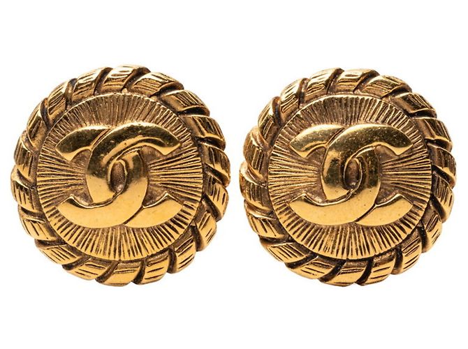 Timeless Orecchini tondi Chanel Coco Mark D'oro 