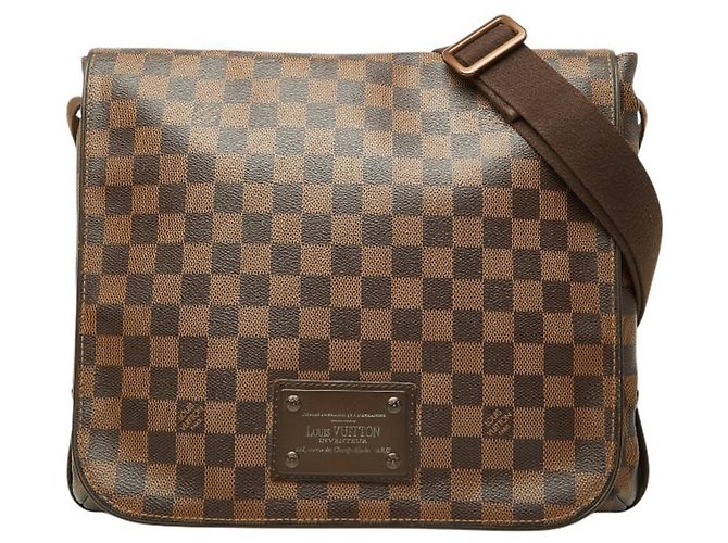 Borsa a Spalla Louis Vuitton Damier Brooklyn MM Marrone