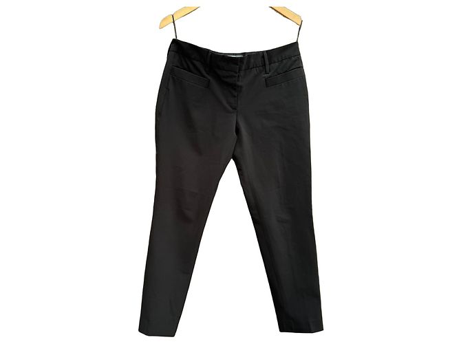 Prada Black Wool Blend Tailored Trousers