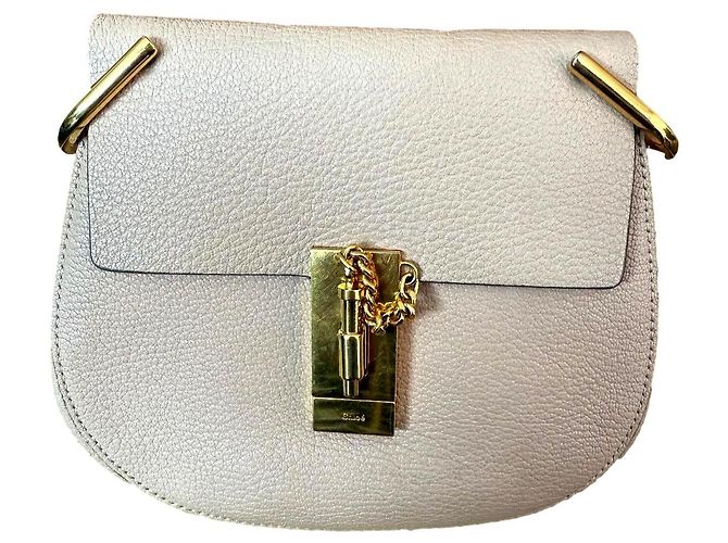 Chloé Bolsa de ombro Drew em couro rosa pó