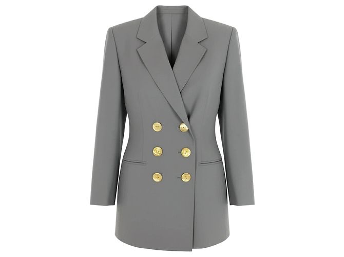 Christian Dior Double-Breasted Grey Wool Blazer