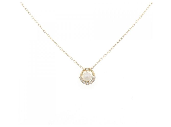 Autre Marque Collana con perle Akoya e diamanti Au750 D'oro