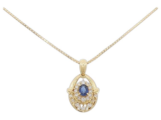 Autre Marque Collana in zaffiro e diamanti Au750 D'oro