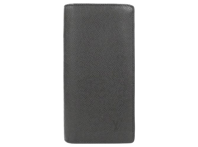 Brazza Louis Vuitton Taiga Long Wallet Black
