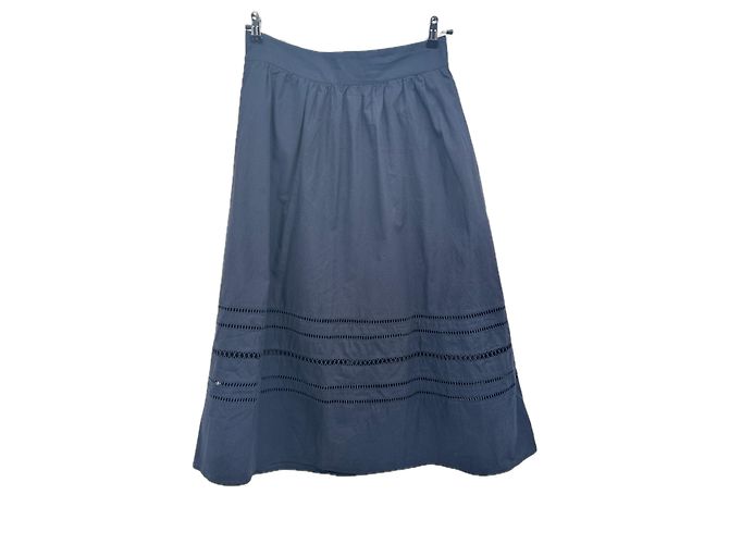 Autre Marque Falda de algodón azul marino Sezane Holiday