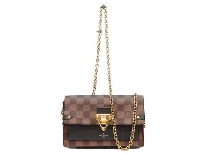 Borsa a Spalla Louis Vuitton Damier Portefeuille Vavin Marrone Nero