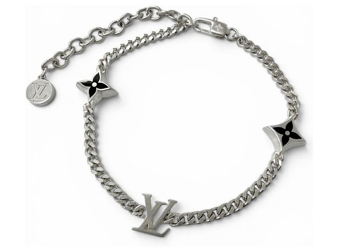 Louis Vuitton Silver Charm Bracelet Silvery