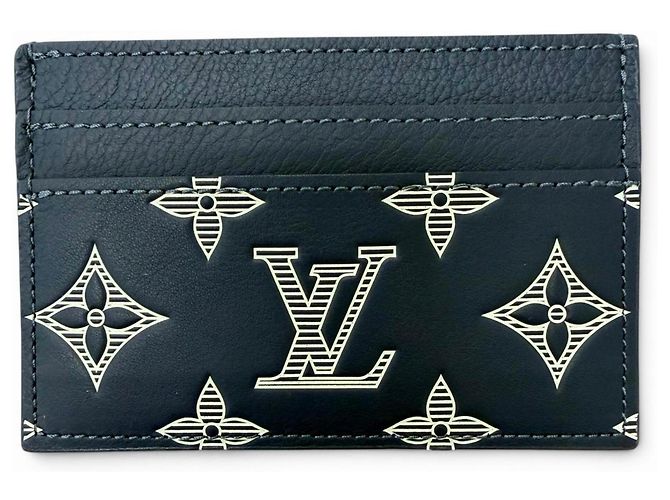 Louis Vuitton Navy Blue Monogram Shadow Card Case